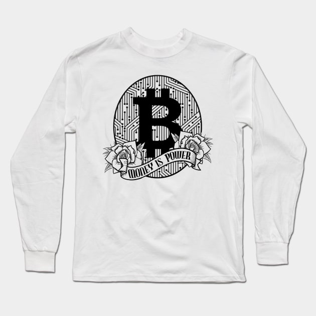 Bitcoin Money Is Power BTC Cryptocurrency Trading Long Sleeve T-Shirt by theperfectpresents